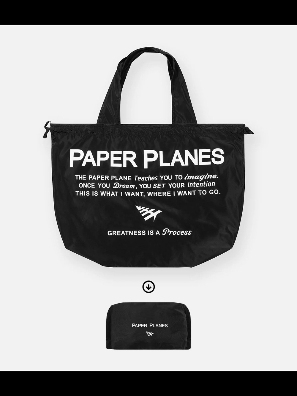 Roc Nation Paper Planes Black Packable Tote Bag JAY-Z Item Rare Hip Hop Rap